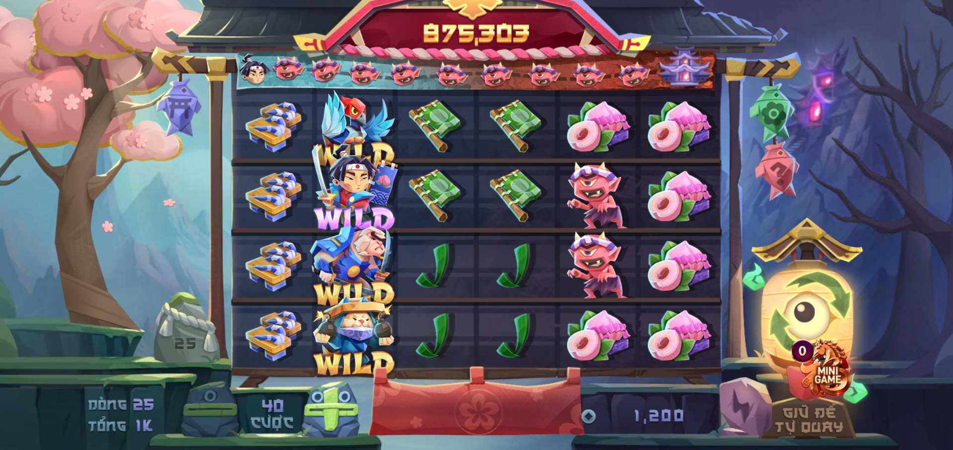 Momotaro Sunwin: Hành trình diệt quỷ, rinh hũ bạc tỷ 3 Hành trình diệt quỷ và Vòng quay miễn phí