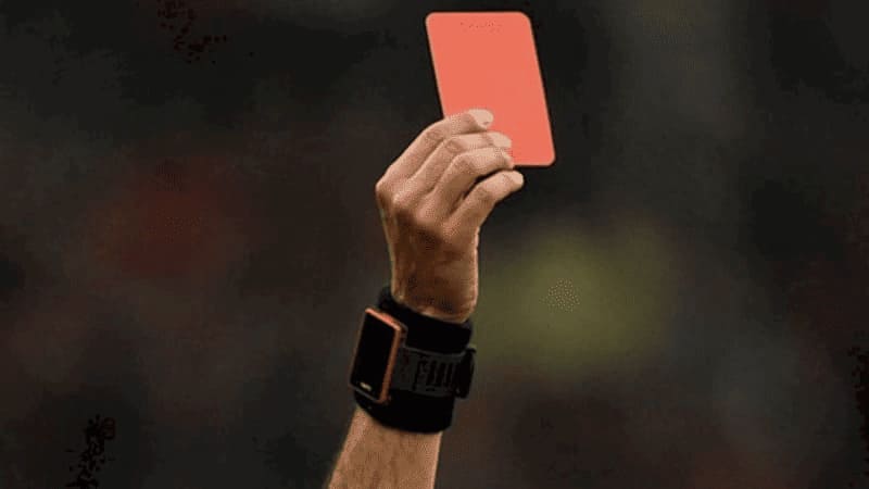 Các trường hợp dẫn đến thẻ đỏ trực tiếp